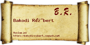 Bakodi Róbert névjegykártya